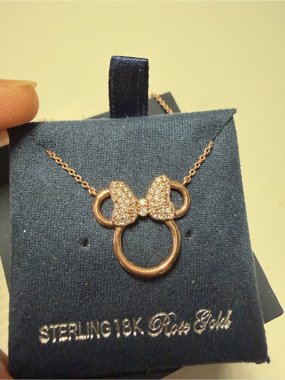 Limited Edition Minnie Disney Parks Rose Gold Mouse Pendant Necklace - CRISLU - Picture 2 of 9